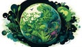 Green Planet: A Stunning Vector Illustration, Made with Generative AI