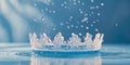 Mesmerizing Water Crown on a Serene Azure Surface