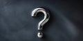 Metallic Question Mark on Dark Textured Background Royalty Free Stock Photo