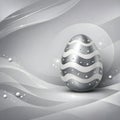 Minimal Luxury Easter Egg With Soft Wave Pattern On Abstract Grey Background Royalty Free Stock Photo