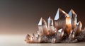 Mocha mousse crystalline structures with luminous fractures under soft light
