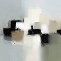 AI Generated. Modern abstract artwork featuring soft neutral tones and bold contrasts in a harmonious display of shapes Royalty Free Stock Photo