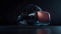 AI generated modern black VR glasses equipment for immersive digital experiences and future simulations. Abstract concept Royalty Free Stock Photo