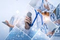 AI generated modern digital healthcare team collaboration featuring medical professionals using diagnostic tools digital devices Royalty Free Stock Photo