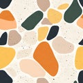 AI-generated Modern Terrazzo Pattern Abstract Shapes Warm Colors Royalty Free Stock Photo