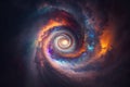 Mysterious multicolored spiral space galaxy