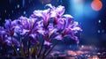 AI Generated Mystical Iris Purple Background Enchanting Elegance