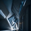 Ai generated a narrow hallway inside a contemporary building