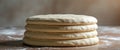 Neatly stacked dough ready for baking showcasing the art of culinary preparation and baking techniques. Royalty Free Stock Photo