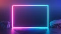 AI-generated Neon Rectangle Frame Pink Blue Gradient Light Royalty Free Stock Photo