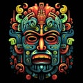 A neon toxic totem with bold lines, vibrant colors, and abstract psychedelic shapes by AI generated