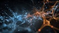 AI Generated Neural Network Illustration with Glowing Blue and Orange Connections ai generated Royalty Free Stock Photo