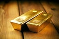 Ai generated ofGold bars Gold ingot, bullion gold, bank vault, stacked image. close up many pure gold bar ingot put on the black Royalty Free Stock Photo