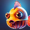 AI generated orange fish swimming through the water