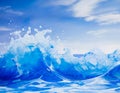 Abstract waves at sea Royalty Free Stock Photo