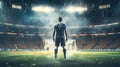 AI Generated Penalty Shootout Under Stadium Floodlights: A High-Pressure Championship Moment Royalty Free Stock Photo