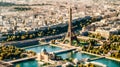 AI-Generated Perfect Top View: Miniature Paris on Circuit Board