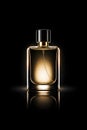 Luxury Perfume Bottle With Soft Golden Glow And Clean Modern Glass Design Royalty Free Stock Photo