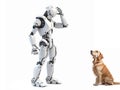 Confused robot and dog