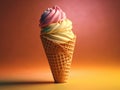 AI-generated photo: Delicious ice cream cone
