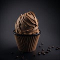 fudge brownie ice cream on a black background