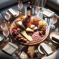 Charcuterie Board Home Entertaining Dining Snack Table Meat Cheese Platter AI Generated