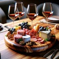 Charcuterie Board Home Entertaining Dining Snack Table Meat Cheese Platter AI Generated