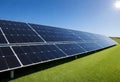 a photo of a solar solar panel on a grassy field Royalty Free Stock Photo