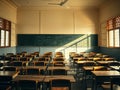 Empty Indian School Classroom AIGenerated Vision of Educations Potential and Challenges Royalty Free Stock Photo