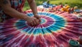 Tie Dye Making Process Craft Photography for Creative DIY Art Marketing Design Colorful Fabric Dyeing Hands-On Workshop Tutorial Royalty Free Stock Photo