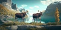 Majestic Moose by Lake, Made with Generative AI