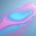 a pink and blue holographic liquid is flowing over a surface