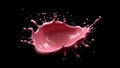 AI Generated Pink Liquid Splash on Black Background Royalty Free Stock Photo