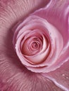 A pink rose with large petals water droplets on it. AI Generated