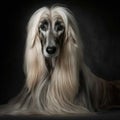 ai generated portrait of dog breed afghan