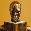 This robot loves to read Royalty Free Stock Photo