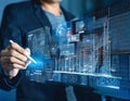 Futuristic Digital Interface Interaction Royalty Free Stock Photo