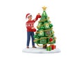 AI generated. Programmer Decorating a Digital Christmas Tree Royalty Free Stock Photo