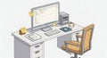 AI-Generated Programmer's Workstation Royalty Free Stock Photo