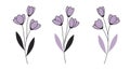 AI-Generated Purple Flower Designs Royalty Free Stock Photo