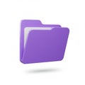 AI-generated purple folder icon isolated on a white background, symbolizing digital file Royalty Free Stock Photo