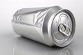 AI Generated Realistic Crushed Aluminum Can on Reflective Surface Royalty Free Stock Photo