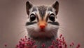 AI Generated Realistic Digital Painting of a Close-Up of a Squirrel with Big Eyes