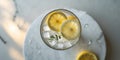 Refreshing Iced Ginger and Lemon Tea with Ice Cubes Royalty Free Stock Photo