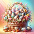 Easter Eggs Pysanka Ukrainian Basket Salvation Sacrifice Crucifixion Jesus Sunday Risen Sunrise AI Generated