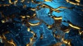 Fragmented Technology, Abstract Broken Blue Motherboard