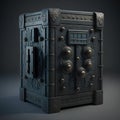 ai generated retro strong metal safe