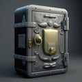 ai generated retro strong metal safe