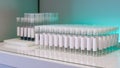 Rows of Test Tubes in Clean Laboratory Research Environment Royalty Free Stock Photo