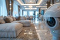 Employ elderly support technology in your home security system, featuring an alarm system with motion detection, biometric authent